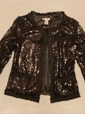 Better B Black Sequin Evening Jacket M